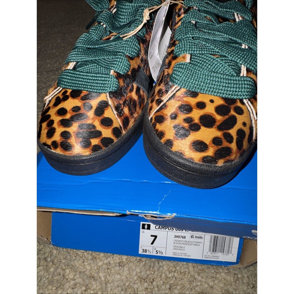 adidas Campus 00s W Cheetah Pack Womens Sz 7 Core Brown Black JH9768 Green Lace - Picture 5 of 9